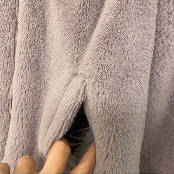 Cynthia Crowley faux fur jacket coat gray full zip bomber mobwife M - Picture 3 of 8